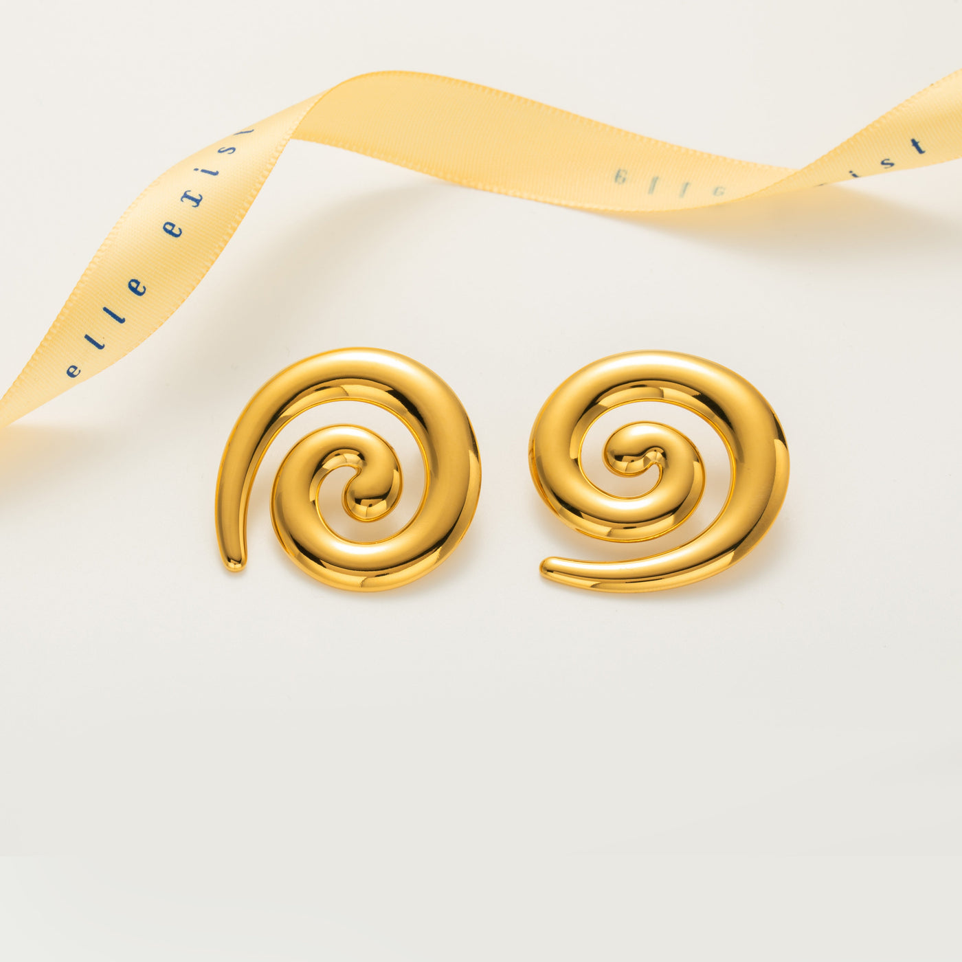 Gold Spiral Swirl Earrings