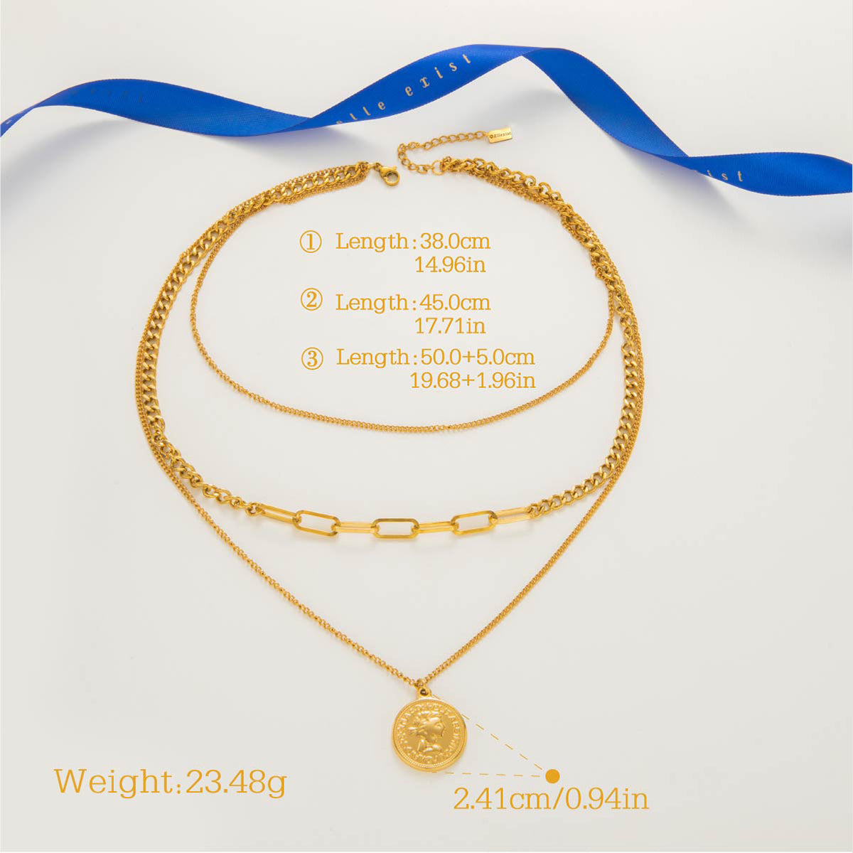 Layered Coin Pendant Necklace